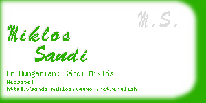 miklos sandi business card